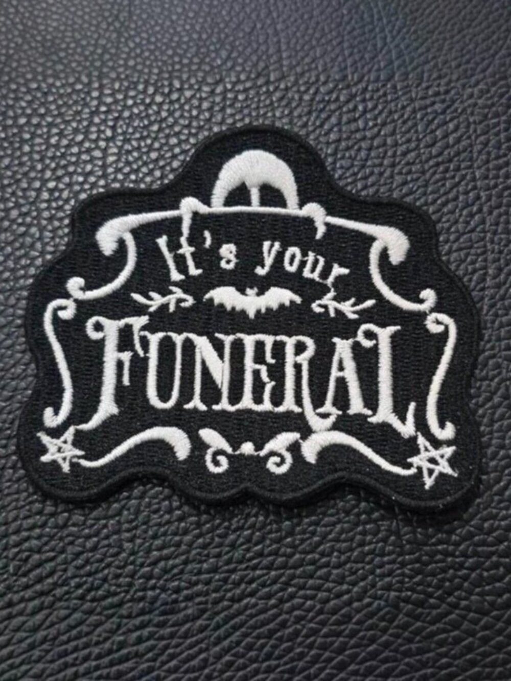 Killstar Funeral Patch Gothic Occult Bat Plaque Embroidered Accessory Sz OS NWT